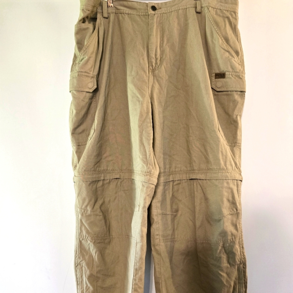 GUIDE SERIES GRANADER MOUNTAIN MEN'S CONVERTIBLE CARGO PANTS BEIGE 42X30